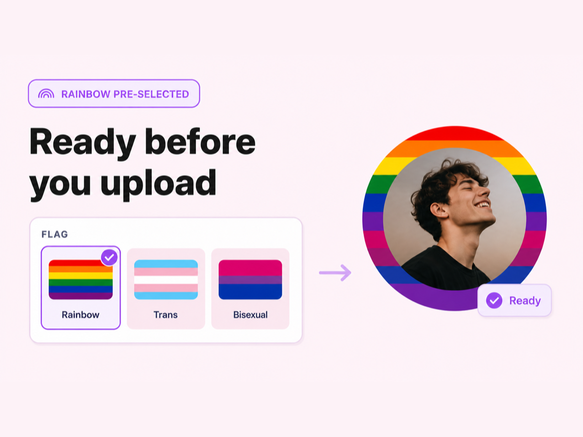 Rainbow flag pre-selected in the maker interface