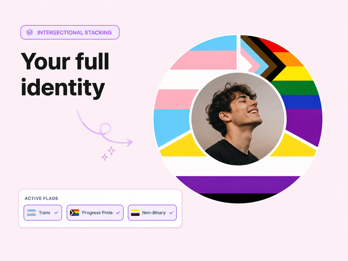 Trans flag stacked with the Progress Pride flag